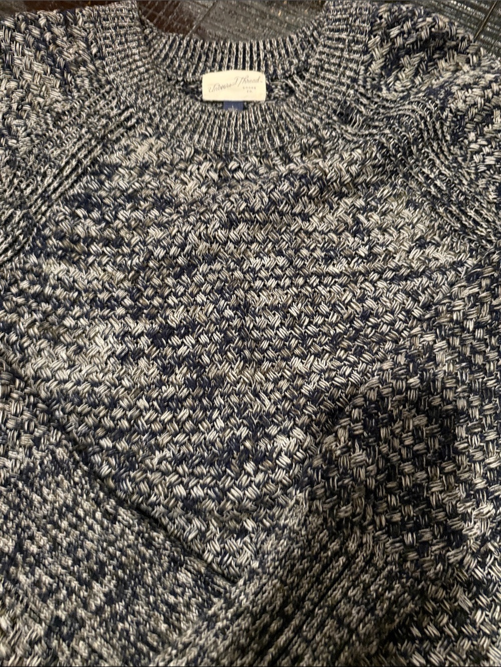 Universal Thread Navy & White Marled Crewneck Sweater unisex size L